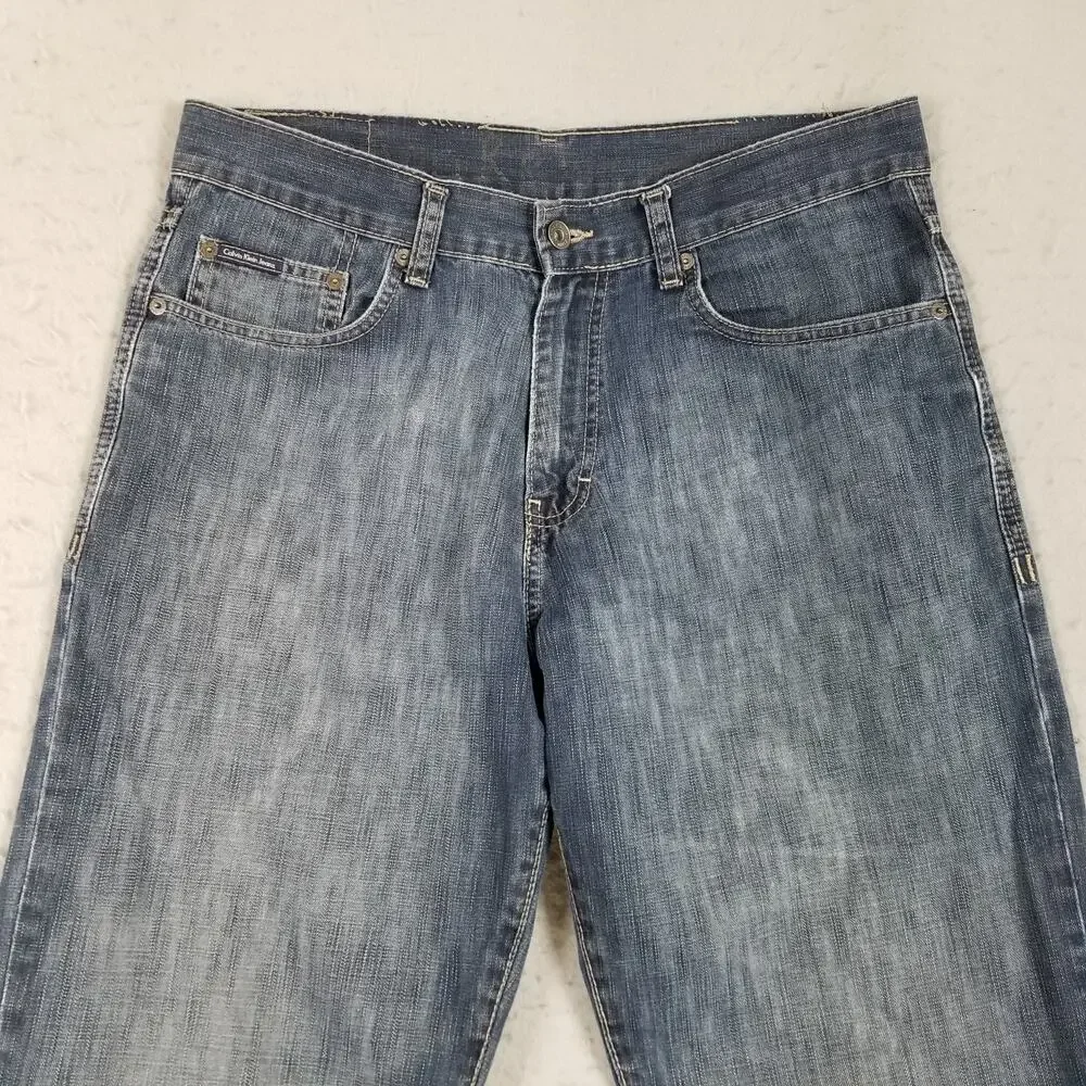 Calvin Klein‎ Jeans Mens 32x30 Blue Straight Leg Denim Classic Casual RN 36009